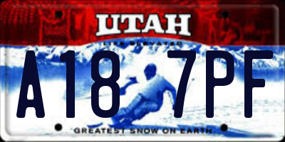 UT license plate A187PF