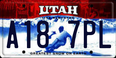 UT license plate A187PL