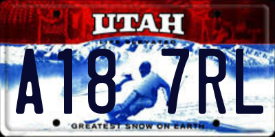 UT license plate A187RL