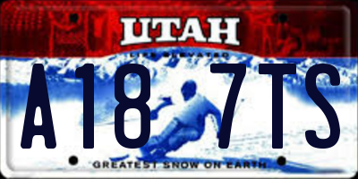 UT license plate A187TS