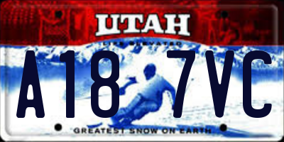 UT license plate A187VC