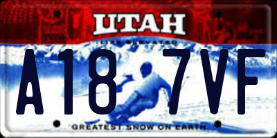 UT license plate A187VF