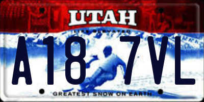 UT license plate A187VL