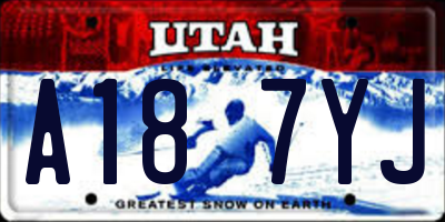 UT license plate A187YJ