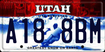 UT license plate A188BM