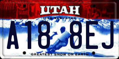 UT license plate A188EJ