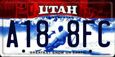 UT license plate A188FC