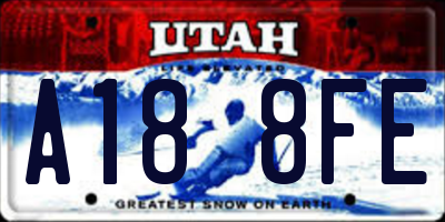 UT license plate A188FE
