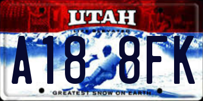UT license plate A188FK