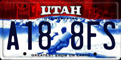 UT license plate A188FS