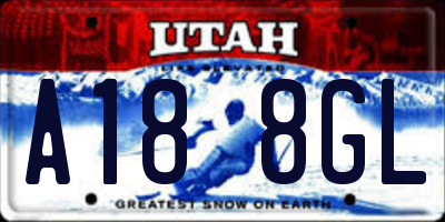 UT license plate A188GL