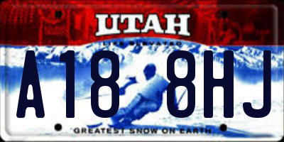 UT license plate A188HJ