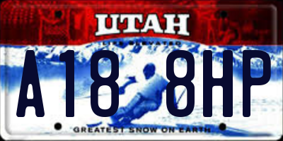 UT license plate A188HP