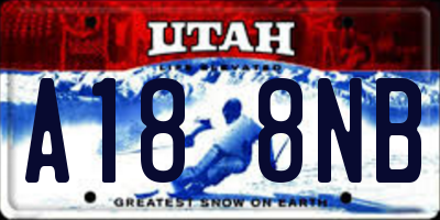 UT license plate A188NB