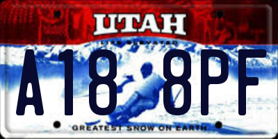 UT license plate A188PF