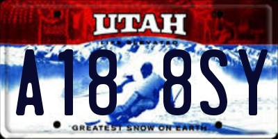 UT license plate A188SY