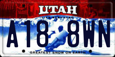 UT license plate A188WN