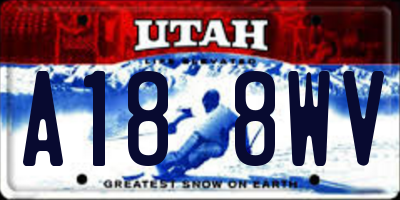 UT license plate A188WV