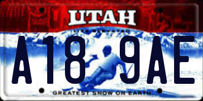 UT license plate A189AE