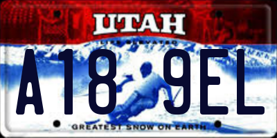 UT license plate A189EL