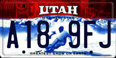 UT license plate A189FJ