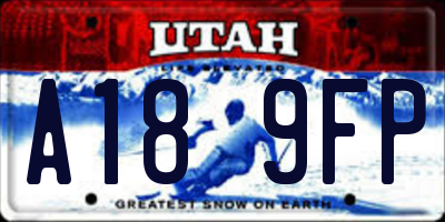 UT license plate A189FP