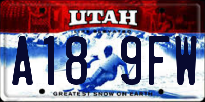 UT license plate A189FW