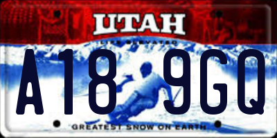 UT license plate A189GQ