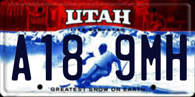 UT license plate A189MH