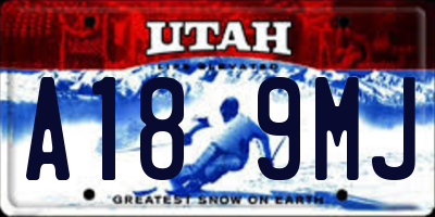 UT license plate A189MJ