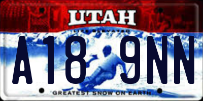 UT license plate A189NN