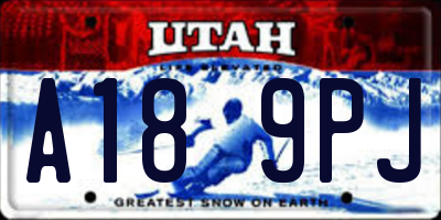 UT license plate A189PJ