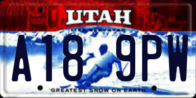 UT license plate A189PW