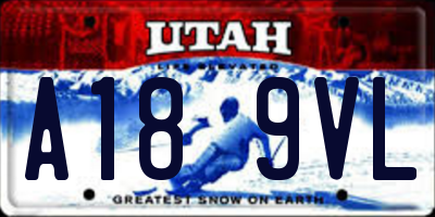 UT license plate A189VL