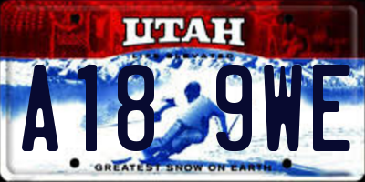 UT license plate A189WE