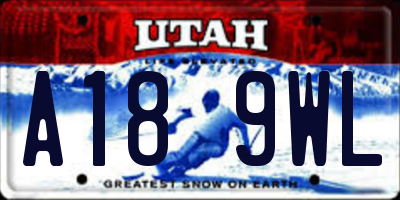 UT license plate A189WL