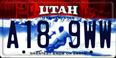 UT license plate A189WW