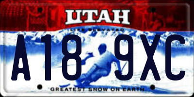UT license plate A189XC
