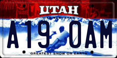 UT license plate A190AM