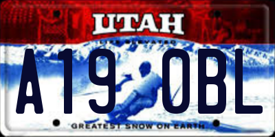 UT license plate A190BL