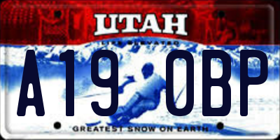 UT license plate A190BP