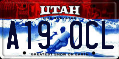UT license plate A190CL