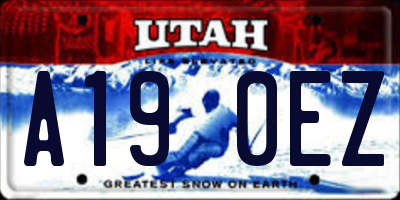 UT license plate A190EZ