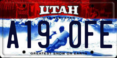 UT license plate A190FE