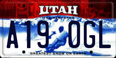 UT license plate A190GL