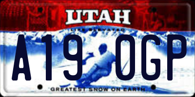 UT license plate A190GP