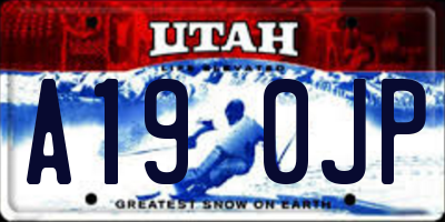 UT license plate A190JP