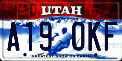 UT license plate A190KF