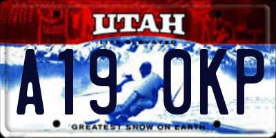 UT license plate A190KP