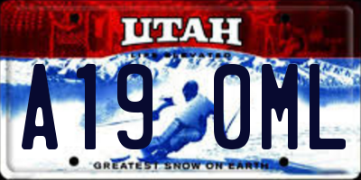 UT license plate A190ML